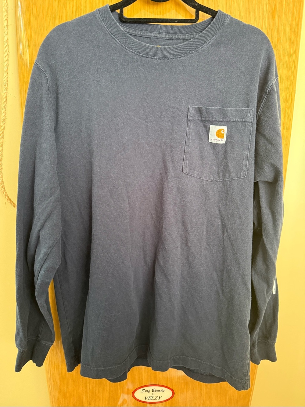 Carhartt Long-Sleeve Pocket Tee in Dark Blue